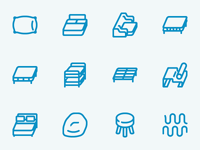 Furniture Icons concept home icon minimal stroke vector wip
