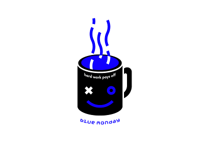 Blue Monday blue coffee illo minimal monday mug stroke