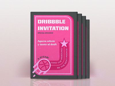 Dribbble Invitations! x4 card creative design dribbble giveaway invitation invites player