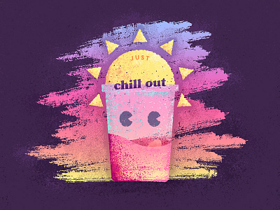 Chillin' out chillout cool creative drink gradient retro sol stroke sun texture