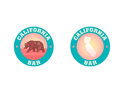 California Bar bear cali california illo logo logotype restaurant retro state