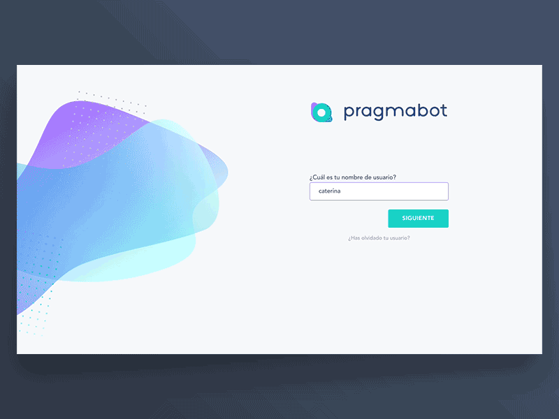 Pragmabot animation artificialintelligence chatbot dashboard data design login panel statistics ui users