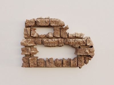 Letter B 3d b blender brick design letter b letterform stone