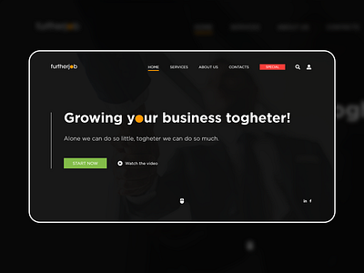FurtherJob website concent homepage website website concept website design