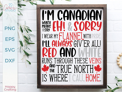 I'm Canadian canad svg svg designs typography