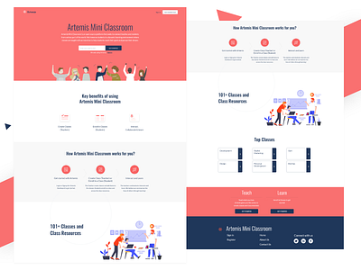 Artemis Mini Classrom design illustration landing page learning minimal modern portfolio ui ux web