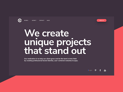 Design Agency Header branding color designer minimal portfolio ui ux web website