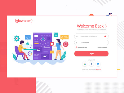 Login Page Design branding dailyui design flat illustration login minimal portfolio ui ux web website