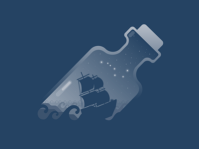 ship in the bottle bottle illustration ship vector