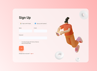 Sign Up form - Daily UI 001 daily 100 challenge daily ui dailyui dailyuichallenge design figma minimal register form registration registration form registration page script sign up sign up form signup page