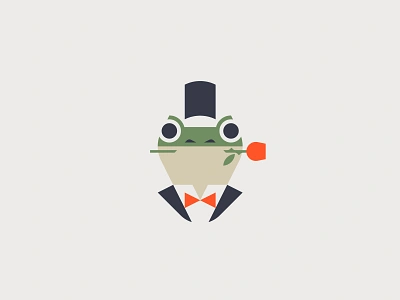 Fancy Frog character design fancy flat frog frogs gentleman graphic illustration illustrator logo minimal vector