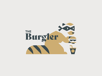 The Burgler burger burger logo character design flat graphic illustration illustrator logo minimal vector