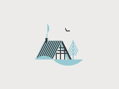 Wood Cabin cabin flat graphic home house illustration illustrator logo minimal nature vector wood woods