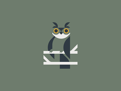 Night owl bird design flat graphic illustration illustrator logo minimal owl vector