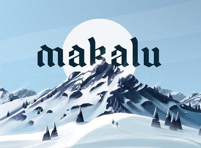 Makalu illustration art artwork brand branding design illustration typography