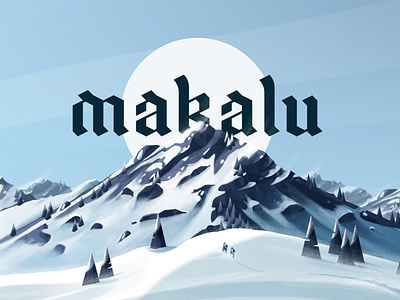 Makalu illustration art artwork brand branding design illustration typography