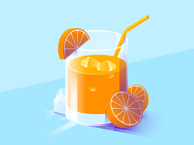 Orange Juice art artwork design flat gradient illustration illustrator minimal orange vector