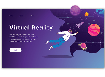 VR adobe illustrator application design application ui concept illustration landing page design landingpage ui ux virtual realtiy web website website concept website design