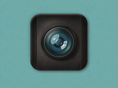 Camera Icon 3d android camera design glass icon illustration ios leather lens logo
