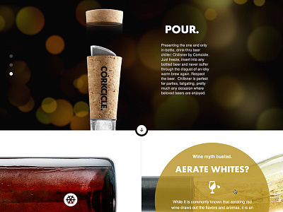 Corkcicle Product Webpage aerate air bokeh design drink parallax web wine