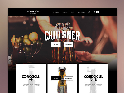 Corkcicle Homepage beer commerce design drink grid products ui website