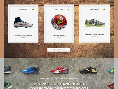 Soccer Website Concept boots commerce design football gear shoes soccer texture web