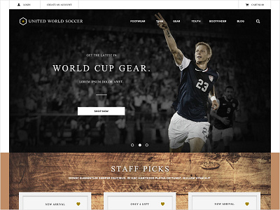 Soccer Website Concept Homepage boots commerce design football gear shoes soccer texture web