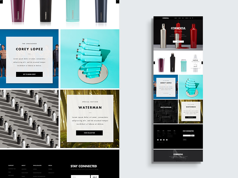 Corkcicle homepage concept