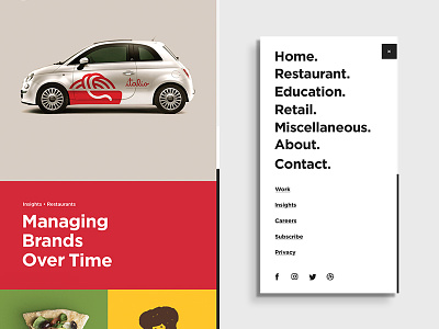 Push Homepage and Menu Concept agency color design grid menu mobile web