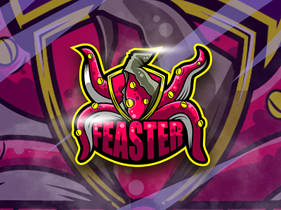 Feaster Esports Logo dota2 esportlogo esports esports logo feaster gamers octopus octopus logo team tentacles twitch design twitch logo twitch overlay