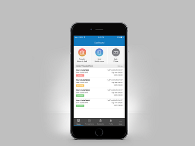 Money Transfer Mobile App Dashboard UI dashboard ui mobile app mobile app design mobile ui money transfer uxui