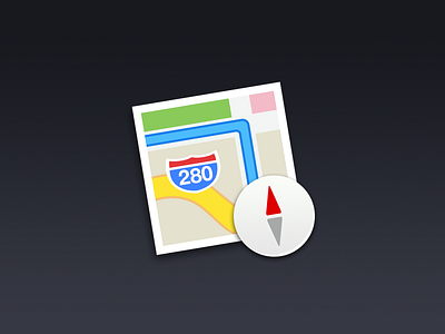 OS X Maps app compas free freebie icon mac os x map maps mavericks native psd