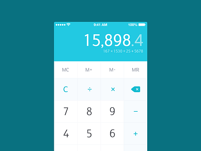 Calculator (In White) app aquamarine blue calculator colours flat ios7 iphone light numbers practice white
