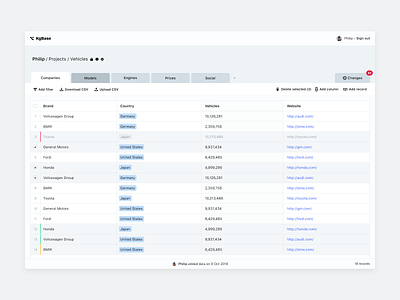 Table/Data View by Philip Litassy on Dribbble