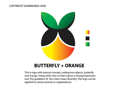 BUTTERFLY + ORANGE LOGO DESIGN