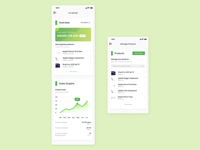 E-Commerce Dashboard Mobile UI Design