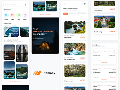 Nomady - UI Design for Travel Mobile App