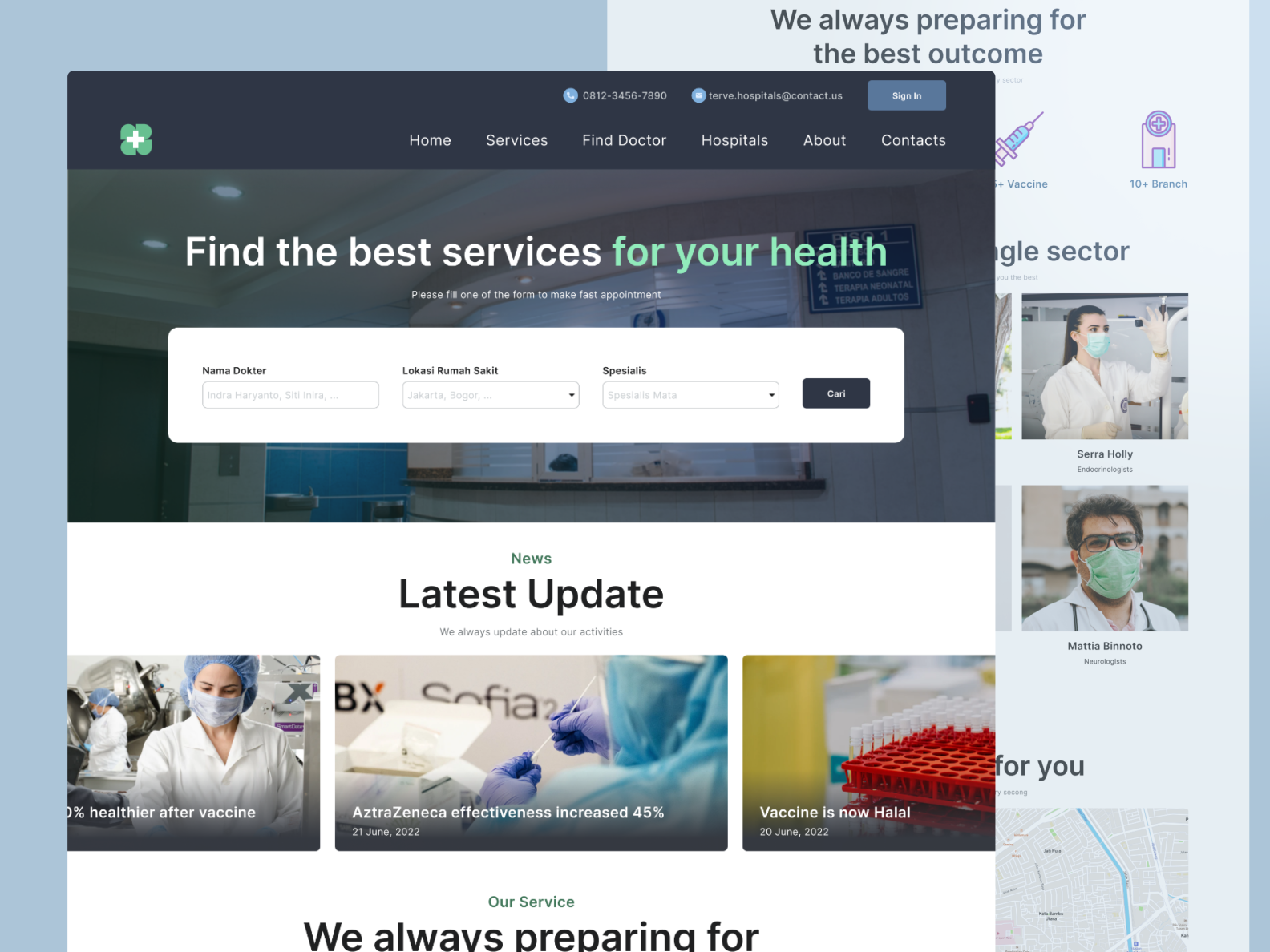 Terve Hospital - Landing Page UI Design for Hospital by Akmal Rafi ...