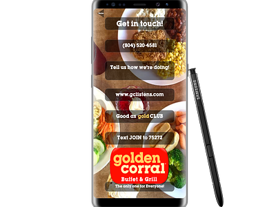 Golden Corral app mock up