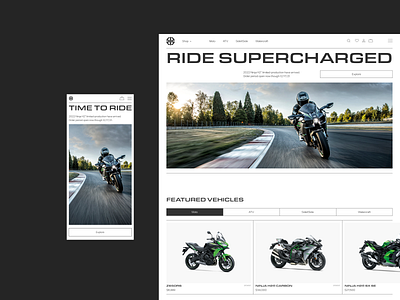 Kawasaki — Website Redesign concept design figma inspiration kawasaki moto motorcycle redesign ui ux ux ui web web design website