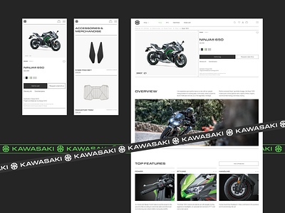 Kawasaki — Product Page Redesign Concept concept design figma kawasaki moto motorcycle redesign ui uprock ux web web design website website redesign