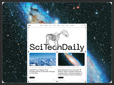 SciTechDaily — news website redesign concept concept cosmos design figma layout main page news newsletter redesign science scitechdaily space ui uprock ux uxui web web design web page wireframe shapes
