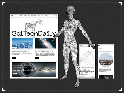 News website redesign concept concept cosmos design figma layout main page news newsletter redesign scitechdaily shapes space ui uprock ux uxui web web design