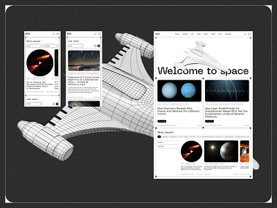 Space news UX/UI redesign concept concept design figma neue machina news news website newsletter redesign science scitechdaily space spaceship ui uprock ux web web design