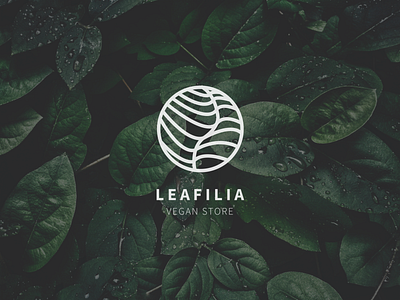 LEAFILIA branding circle design elegant flat green identity illustrator leaf logo logodesign minimal modern round simple store symbol vector vegan veggies