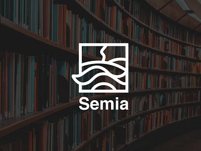 Semia bookstore branding editorial elegant flat hills identity illustrator logo logo design logotype mark minimal modern publishing house square symbol thunder typogaphy wave