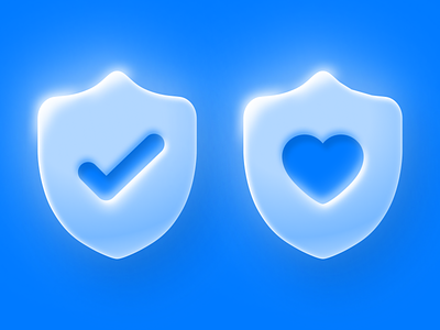 Protected Icon 🛡️+ 💙= ✅ app app icon branding check design done figma heart icon iconography icons illustration ios logo shields source source file ui vector