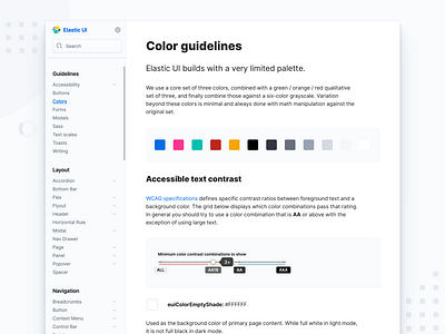 Elastic UI Design System Color Guidelines