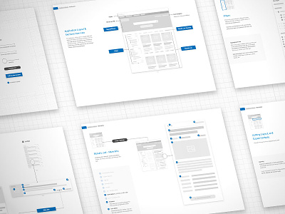 Annotated Wireframes - Search/Wizard Style Application annotated blueprint grid lofi mockup search sketch wireframe wizard