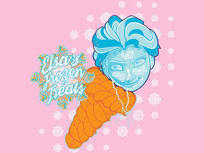 Dribbble Elsa arendelle cone cute design elsa frozen ice cream parody princess